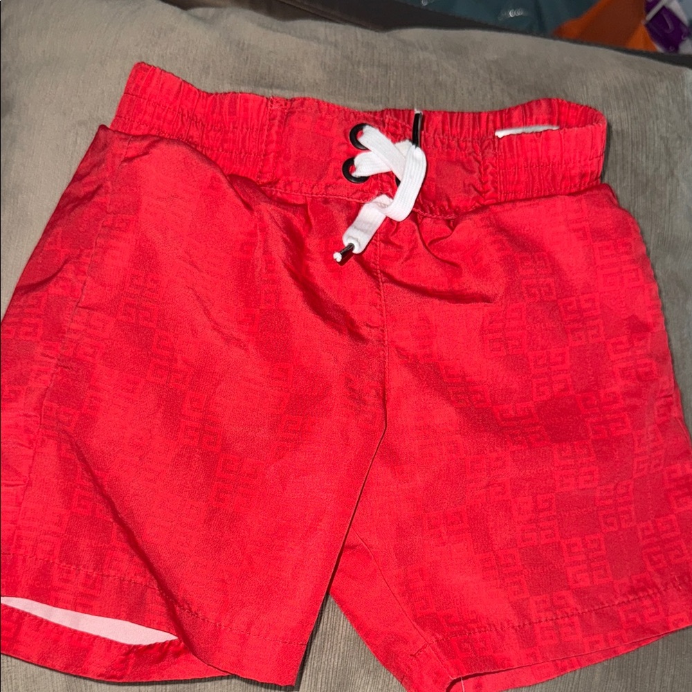 Givenchy Red Swim Shorts with White Accents